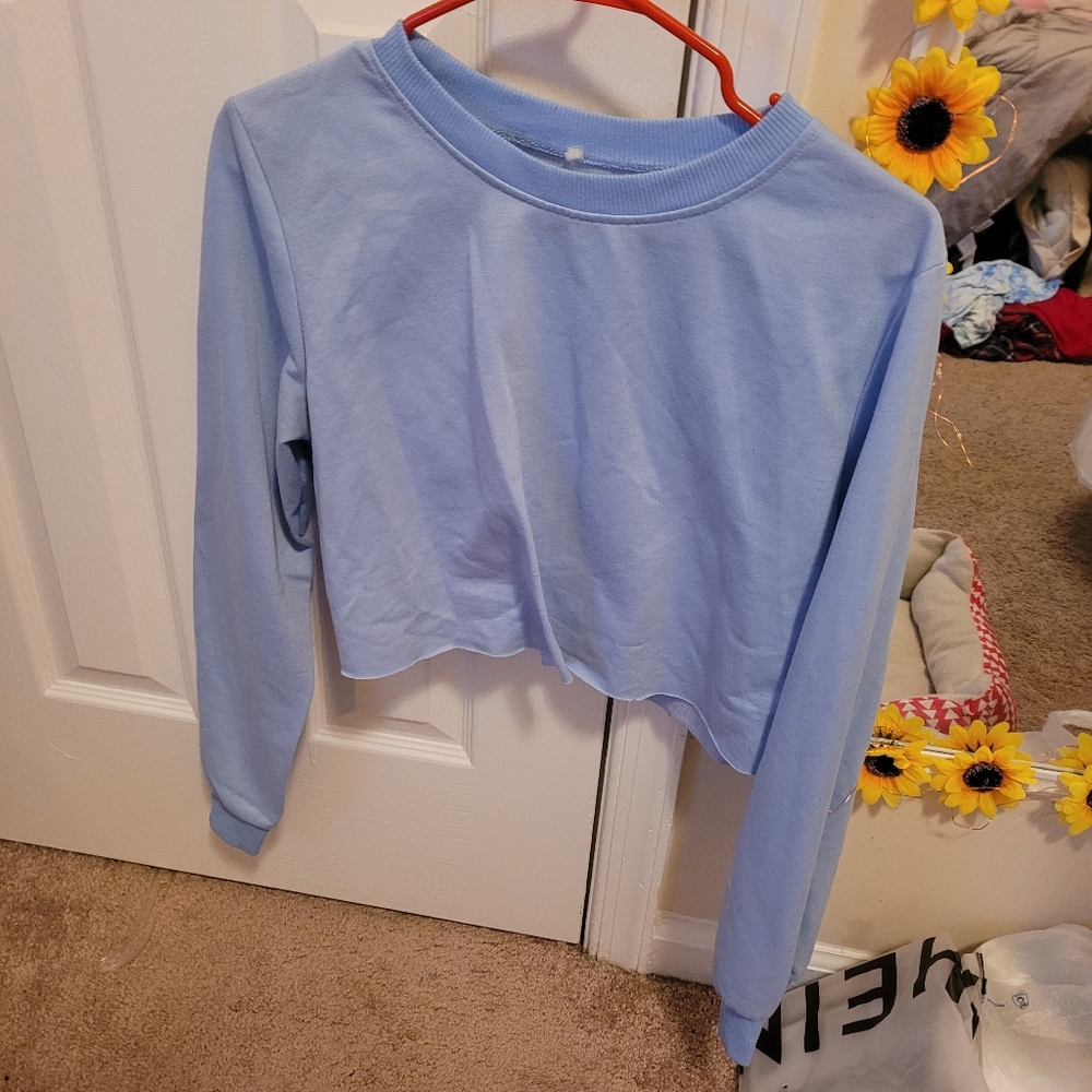 Blue Crop Sweatshirt